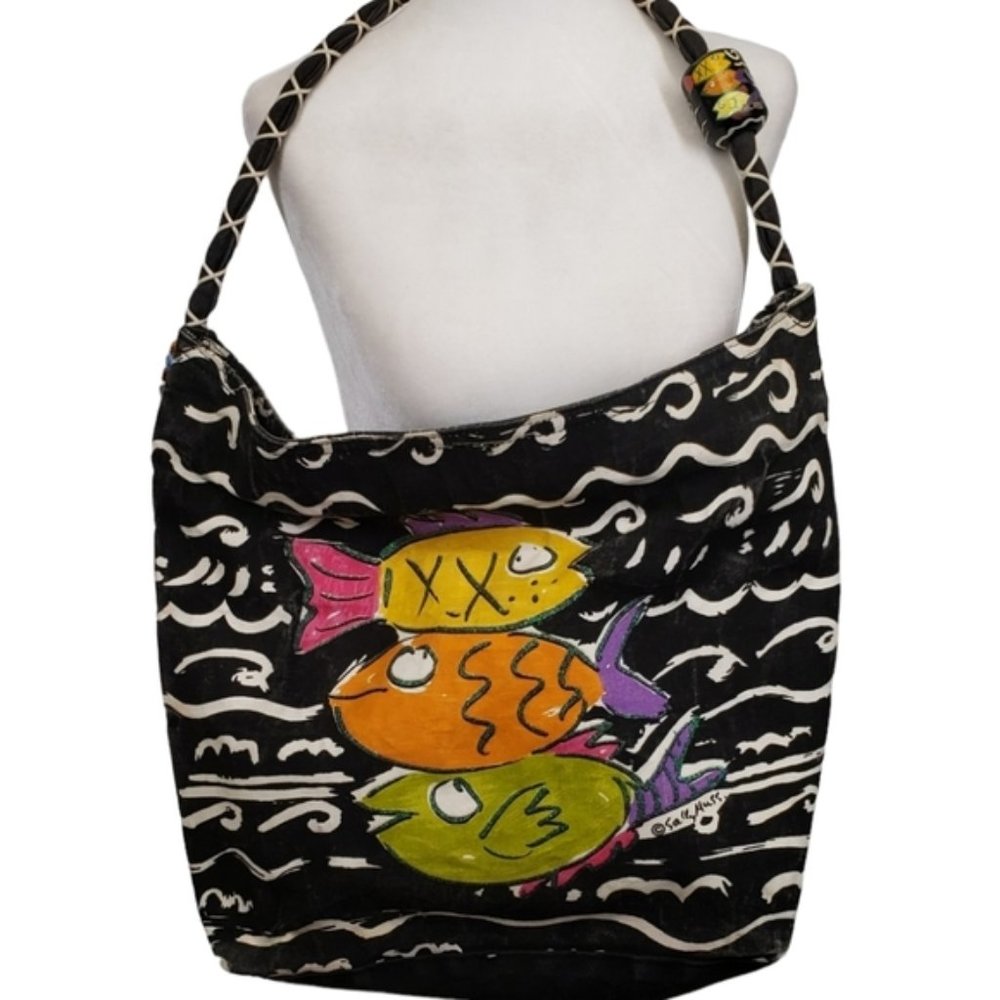Sally Huss Beach Bag Tote Fish Aquatic Summer